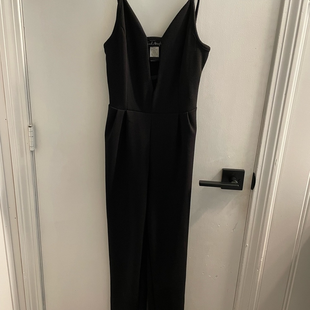 Spaghetti strap black jumpsuit